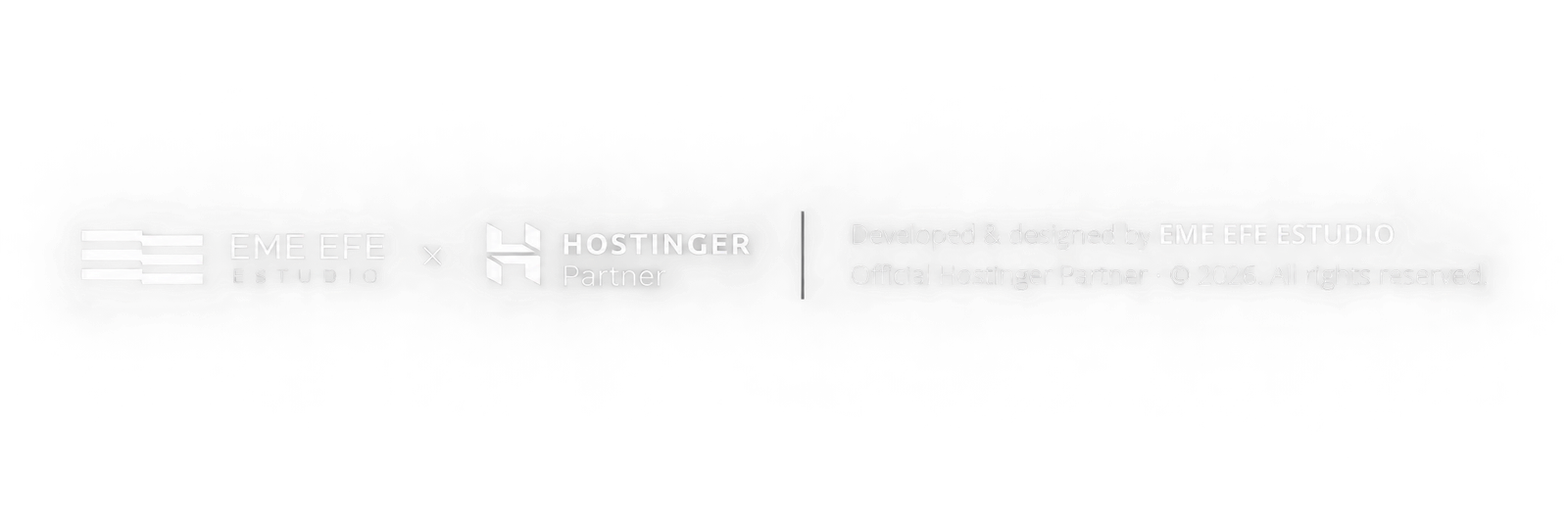 Developed & designed by EME EFE ESTUDIO — Official Hostinger Partner